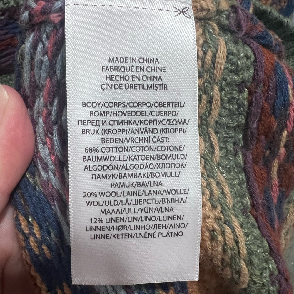 Fair Isle Cotton Blend Cardigan, Men, Size L - Picture 13 of 13